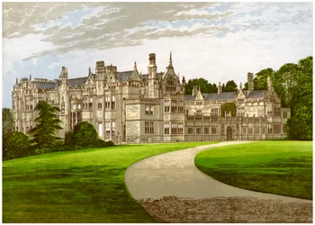Rushton Hall, Northamptonshire, huis van de familie Clarke-Thornhall, ca. 1880