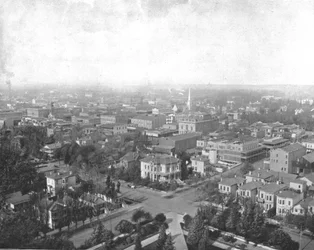 Sacramento, Californië, vanaf de koepel van het Capitool, VS, ca. 1900