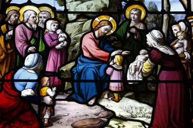 Saint Aignan Kerk: Jezus zegent de kinderen, Chartres, Frankrijk