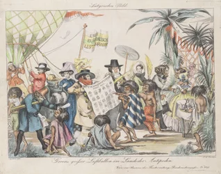 Satirische ballonvaart schets