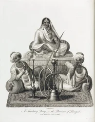 Scène van roken in de provincie Bengalen (India)