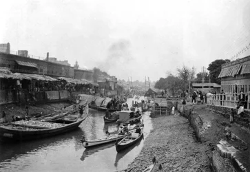 Scène van Whitely brug, Ashar, Irak, 1917-1919