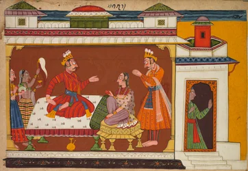 Scène uit de Shangri Ramayana Geschiedenis of Rama, 1690-1710
