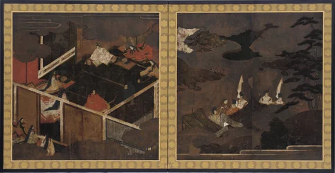 Scènes uit Het verhaal van Genji, Momoyama periode, late 16e eeuw