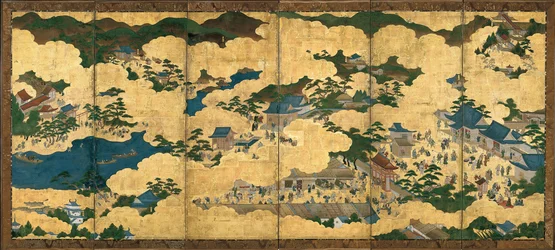 Scènes in en rond Kyoto, ca 1690