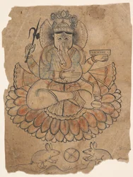 Zittende Vierarmige Ganesha, ca. 1775