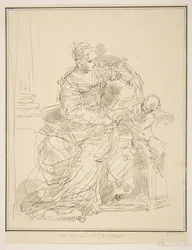 Zittende vrouw met een putto, 1775