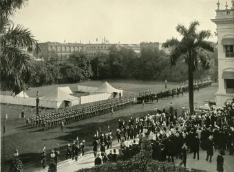 Tweede aankomst van Lord Curzon bij het regeringshuis, 1904