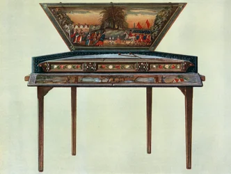 Zeventiende-eeuwse dulcimer uit de collectie van H. Boddington, 1948