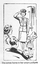 Ze komt thuis in haar slimme uniform