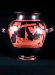 Schip van Odysseus Ulysses, koning van Ithaka