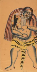 Shiva draagt het lijk van Sati, ca. 1865-75