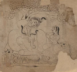 Shiva en Parvati, 19e eeuw