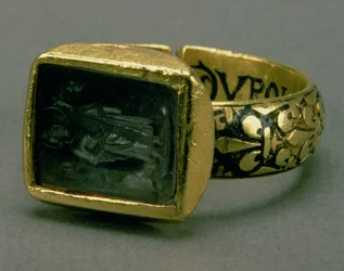 Zegelring van koning Lodewijk IX van Frankrijk (St. Louis) (1215-70) (goud en email)