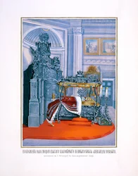 Zilveren sarcofaag van Sint Alexander Nevsky in de Sint Alexander Nevsky Lavra, 1859