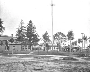 Plaats van het oude Fort Wayne, Indiana, VS, ca. 1900