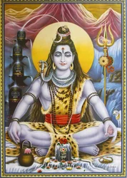 Zittende Shiva afbeelding, Rishikesh, India