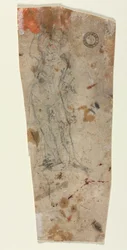 Schets van een gepantserde mannelijke figuur, 1600s