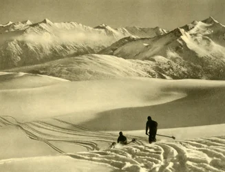 Skiën op het Gerlosplateau, Oostenrijk, ca. 1935