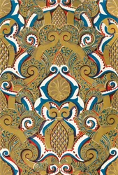 Plafond van grote boog bij de ingang van het Hof van de Visvijver, 1907