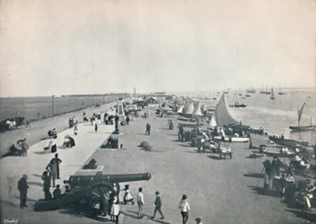 Southsea - Algemeen uitzicht op het strand, 1895