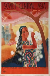 Affiche van de maatschappij Intourist voor Sovjet-Centraal-Azië, 1934
