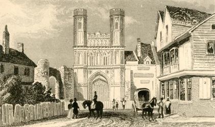 St. Augustinuspoort, Canterbury. Kent, ca. 1835