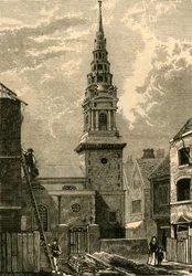 St. Brides Church, Fleet Street, 1824, 1897