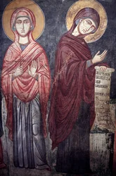 Sint Marina en de Maagd Maria Timios Stavros tou Agiasmati kerk, Heilig kruis van Agiasmati 15e eeuw Cyprus Geschilderde kerken UNESCO-site Troodos, Cyprus
