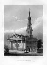 St Pauls Kapel, Broadway, New York, 1855