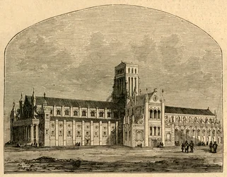 St. Pauls na de val van de torenspits, naar een uitzicht van Hollar, 1897