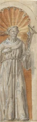 Staande Franciscaanse heilige in een nis, 1650-1700