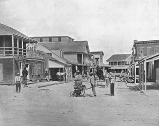 Straat in Key West, Florida, VS, ca. 1900