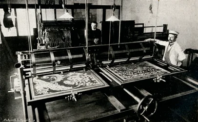 Szczepaniks elektrische kaartensnijmachine, c1903