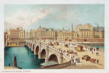 Telfords brug over de Clyde bij Broomielaw, Glasgow, 1891