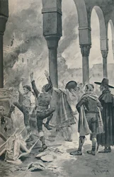 De Verbranding van een Paleis van Godoy door het Volk in Madrid, 1896