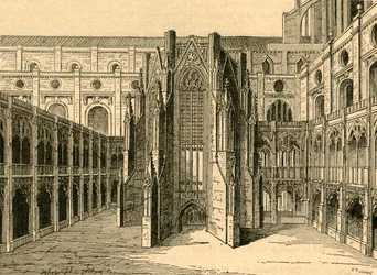 Het Kapittelhuis van Oude St. Pauls, naar een uitzicht van Hollar, 1897