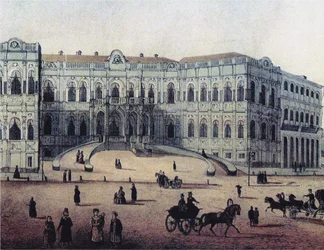 Het Chertkov-huis aan de Myasnitskaya-straat in Moskou, 1860s