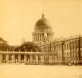 Het stadspaleis en de Sint-Niklaaskerk, Potsdam, Duitsland, ca. 1900