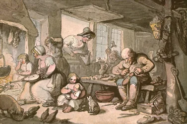 De gelukkige familie van de schoenmaker, ca. 1900