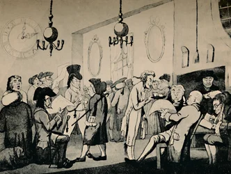 De koffiekamer bij Lloyds, 1798, 1928