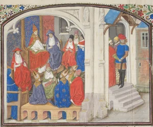 De Raad van Clermont in 1095. Miniatuur uit de Historia door Willem van Tyrus, 1460s