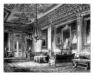 De Crimson Drawing-Room, Windsor Castle, c1888