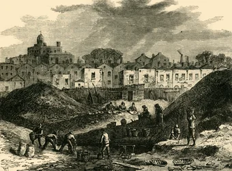 De stofhopen, Somers Town, in 1836, c1876