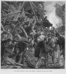 De ramp van de Great Western Railway bij Thorpe nabij Norwich, 10 september 1874