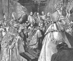 De investituur van aartsbisschop Vaughan...in de Brompton Oratory, 16 augustus 1892, 1901