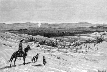 De Kizil-Kum Woestijn, Dussibal Wells, Azië, 1895
