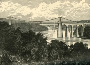 De Menai hangbrug, 1898