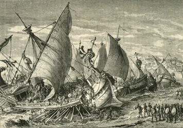 De zeeslag in de haven van Syracuse