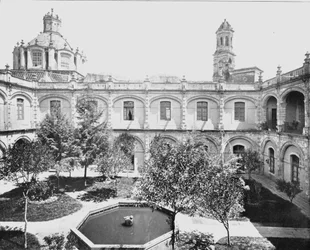 Het oude San Hipolito-klooster, Mexico-Stad, Mexico, ca. 1900